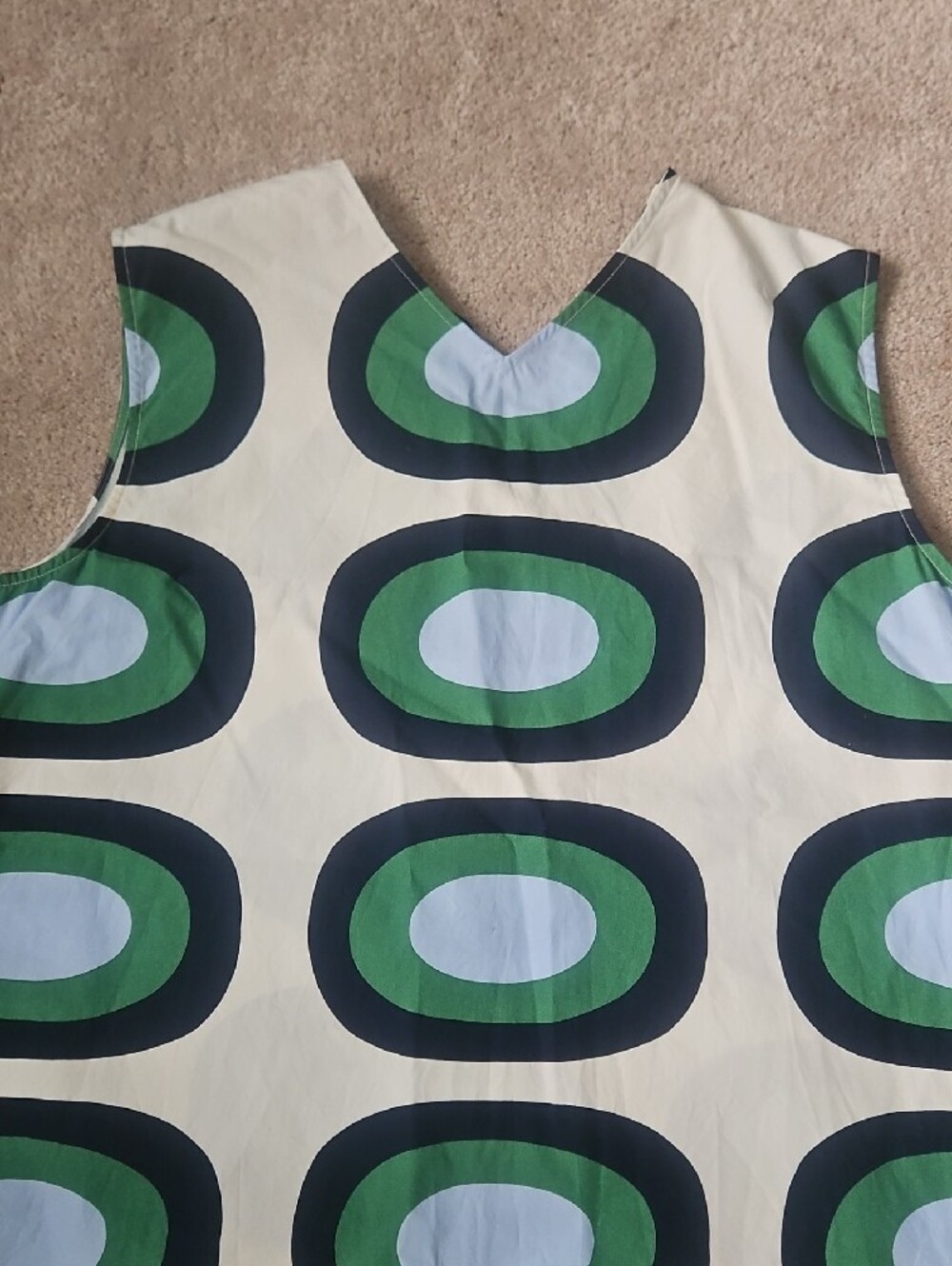 Marimekko Uniqlo Green Blue Oval Print Maxi Dress - Picture 14 of 16